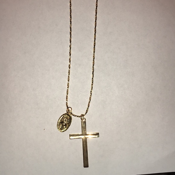 Sold Gold cross 💜💚 - Picture 4 of 6